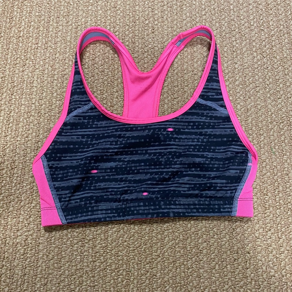 Cute  Pink and Dark Grey Sports Bra